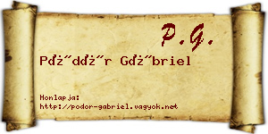 Pödör Gábriel névjegykártya